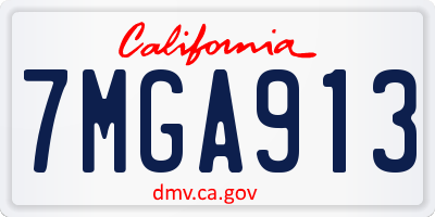 CA license plate 7MGA913