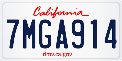 CA license plate 7MGA914