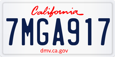 CA license plate 7MGA917