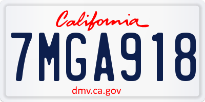 CA license plate 7MGA918