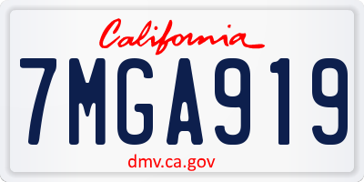 CA license plate 7MGA919