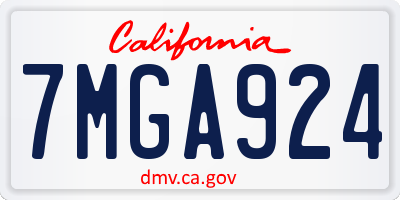 CA license plate 7MGA924