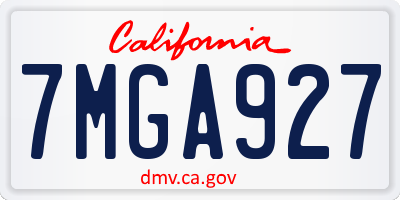 CA license plate 7MGA927