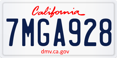 CA license plate 7MGA928