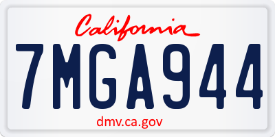 CA license plate 7MGA944