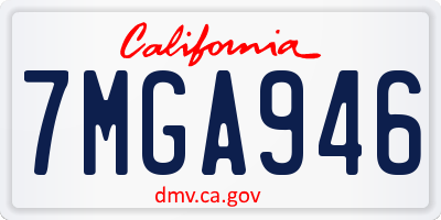 CA license plate 7MGA946