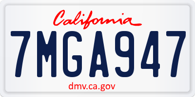 CA license plate 7MGA947