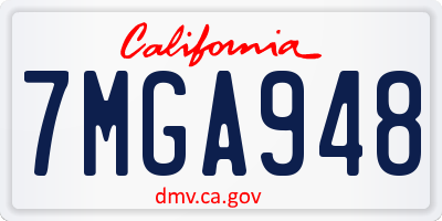 CA license plate 7MGA948