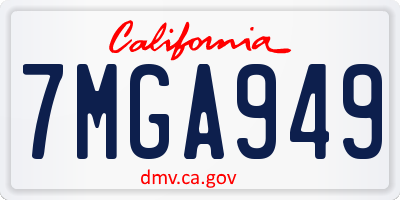 CA license plate 7MGA949