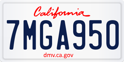 CA license plate 7MGA950