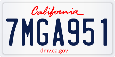 CA license plate 7MGA951