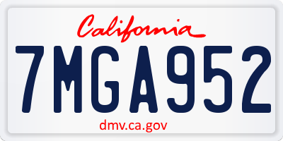 CA license plate 7MGA952