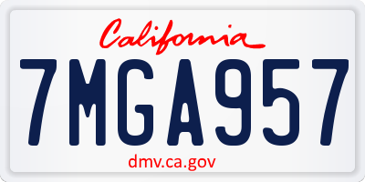 CA license plate 7MGA957