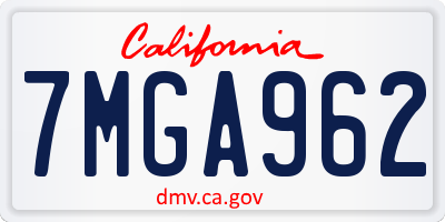 CA license plate 7MGA962