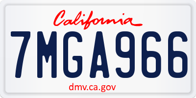 CA license plate 7MGA966