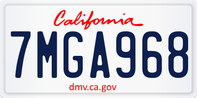 CA license plate 7MGA968