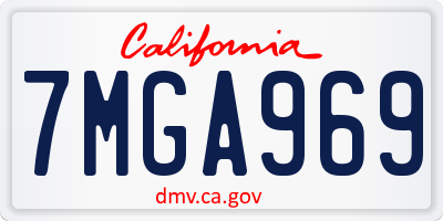 CA license plate 7MGA969