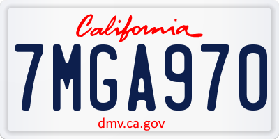 CA license plate 7MGA970