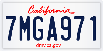 CA license plate 7MGA971