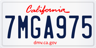 CA license plate 7MGA975