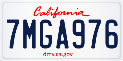CA license plate 7MGA976