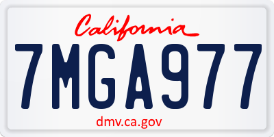 CA license plate 7MGA977