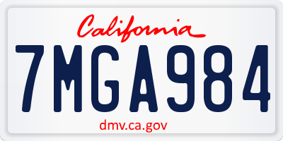 CA license plate 7MGA984