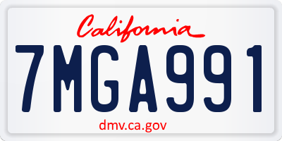 CA license plate 7MGA991