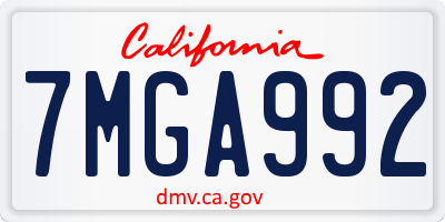 CA license plate 7MGA992