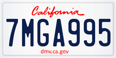 CA license plate 7MGA995