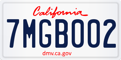 CA license plate 7MGB002