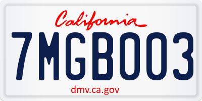 CA license plate 7MGB003