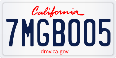 CA license plate 7MGB005