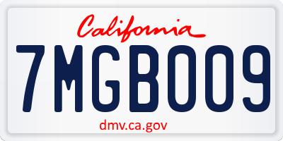 CA license plate 7MGB009