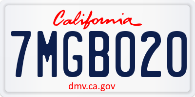 CA license plate 7MGB020