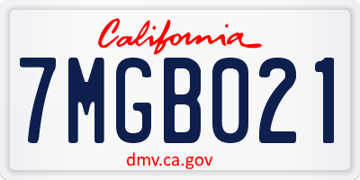 CA license plate 7MGB021