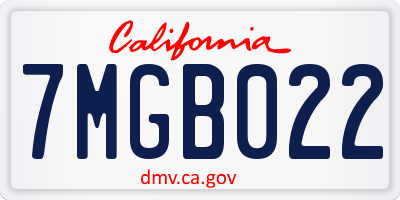 CA license plate 7MGB022