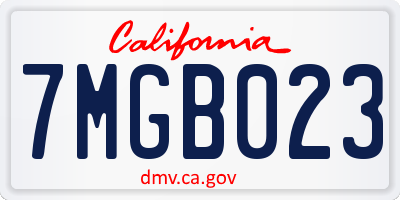 CA license plate 7MGB023