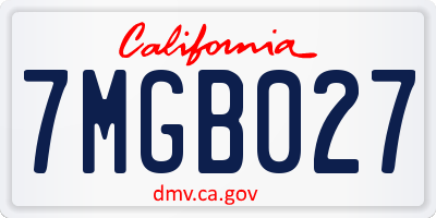 CA license plate 7MGB027