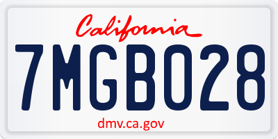 CA license plate 7MGB028