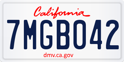 CA license plate 7MGB042