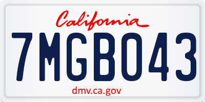 CA license plate 7MGB043