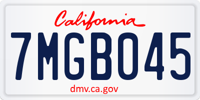 CA license plate 7MGB045