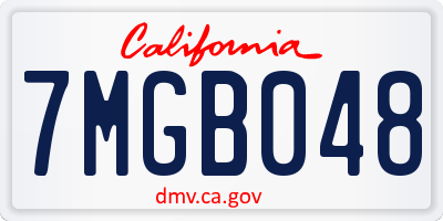 CA license plate 7MGB048