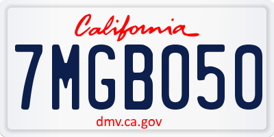 CA license plate 7MGB050