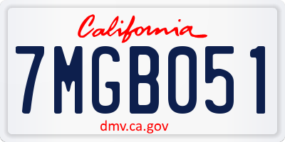 CA license plate 7MGB051