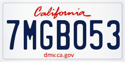 CA license plate 7MGB053