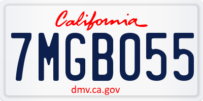 CA license plate 7MGB055