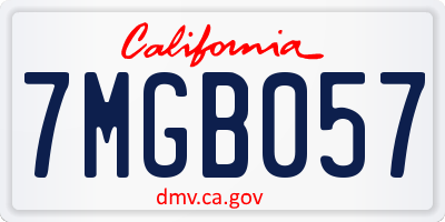 CA license plate 7MGB057