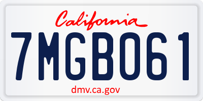 CA license plate 7MGB061